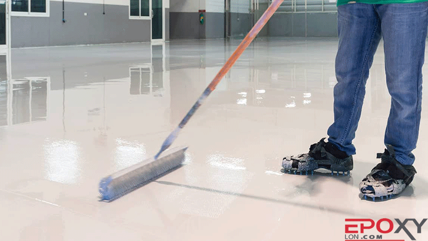 اجرای کفپوش اپوکسی روی بتن  راهنمای نصب کفپوش اپوکسی چگونگی نصب کفپوش اپوکسی